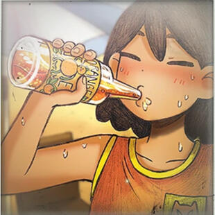 (6/22): KEL cooling off with some refreshing ORANGE JOE! I shouldn&#39;t get too close or he might get my camera wet. KEL is known to spill his drinks.